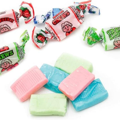 Fruit_Chews_1_Pound_Assortment_-_All_15_Flavors_Including_Sours!_-_Blue_Raspberry,_Banana,_Watermelon,_Green_Apple,_Chocolate,_Peach,_Vanilla,_Grape,_Strawberry,_Pink_Lemonade,_Cherry,_Black_Cherry_Packaged