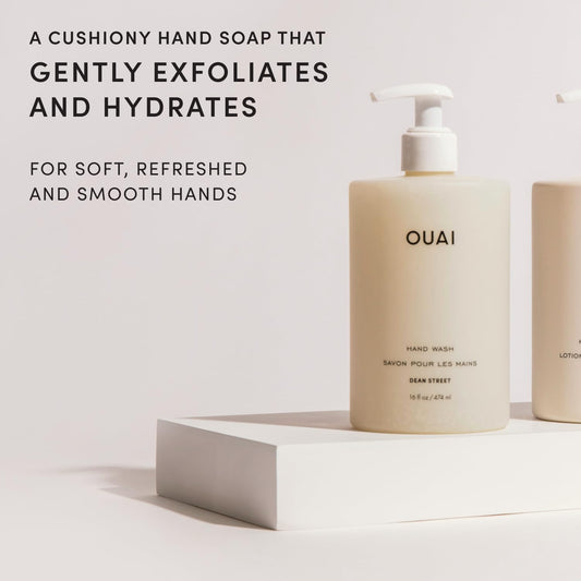 OUAI_Hand_Wash,_Dean_Street_-_Liquid_Hand_Soap_with_Jojoba,_Avocado,_&_Rose_Hip_Oil_for_Replenished_Skin_-_Gentle_Exfoliating_Kitchen_&_Bathroom_Soap_(16_Fl_Oz)