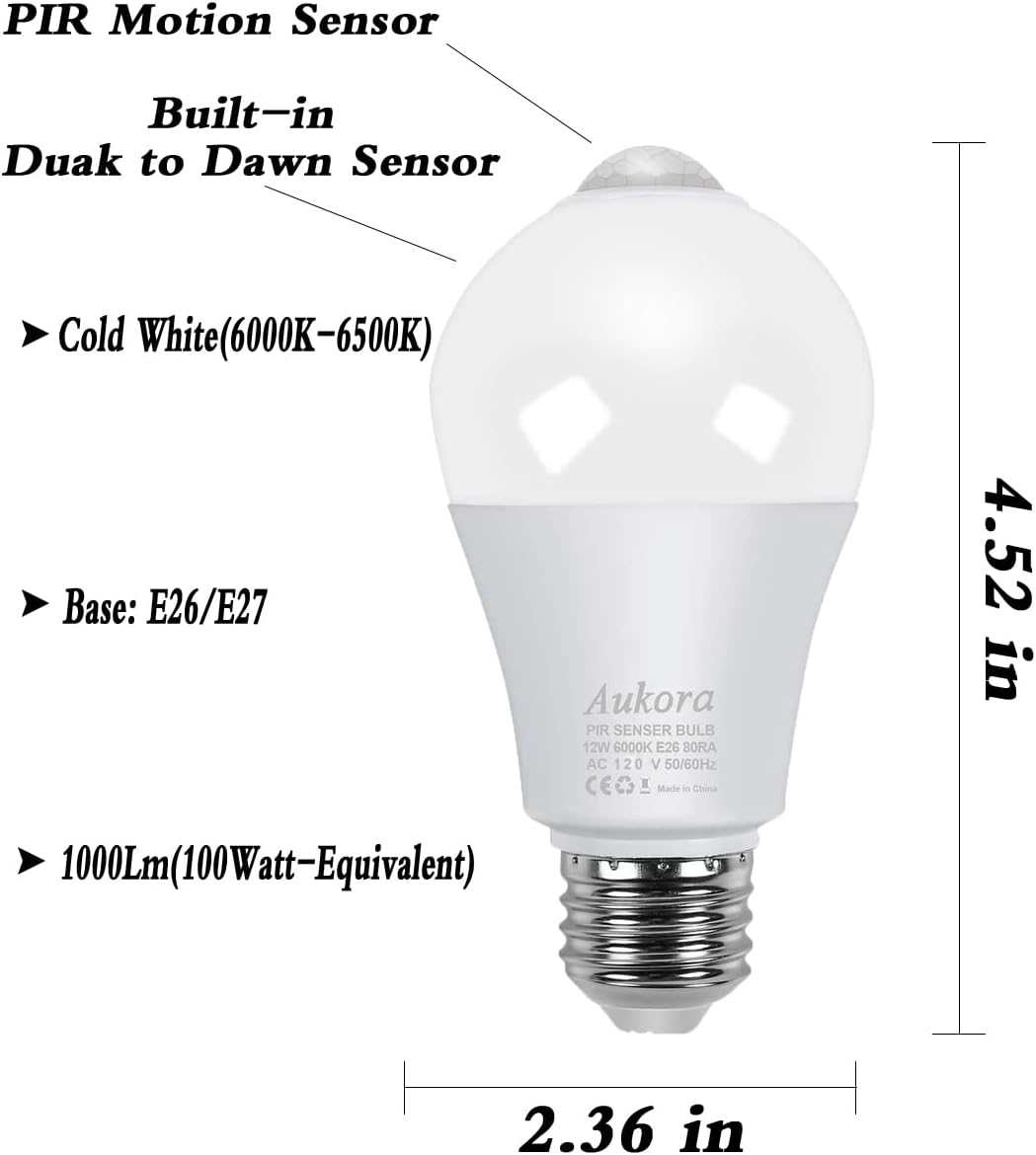 Aukora_Motion_Sensor_Light_Bulbs,_12W_(100-Watt_Equivalent)_E26_Motion_Activated_Dusk_to_Dawn_Security_Bulb_Outdoor/Indoor_for_Front_Door_Porch_Garage_Basement_Hallway_Closet(Cold_White_2_Pack)