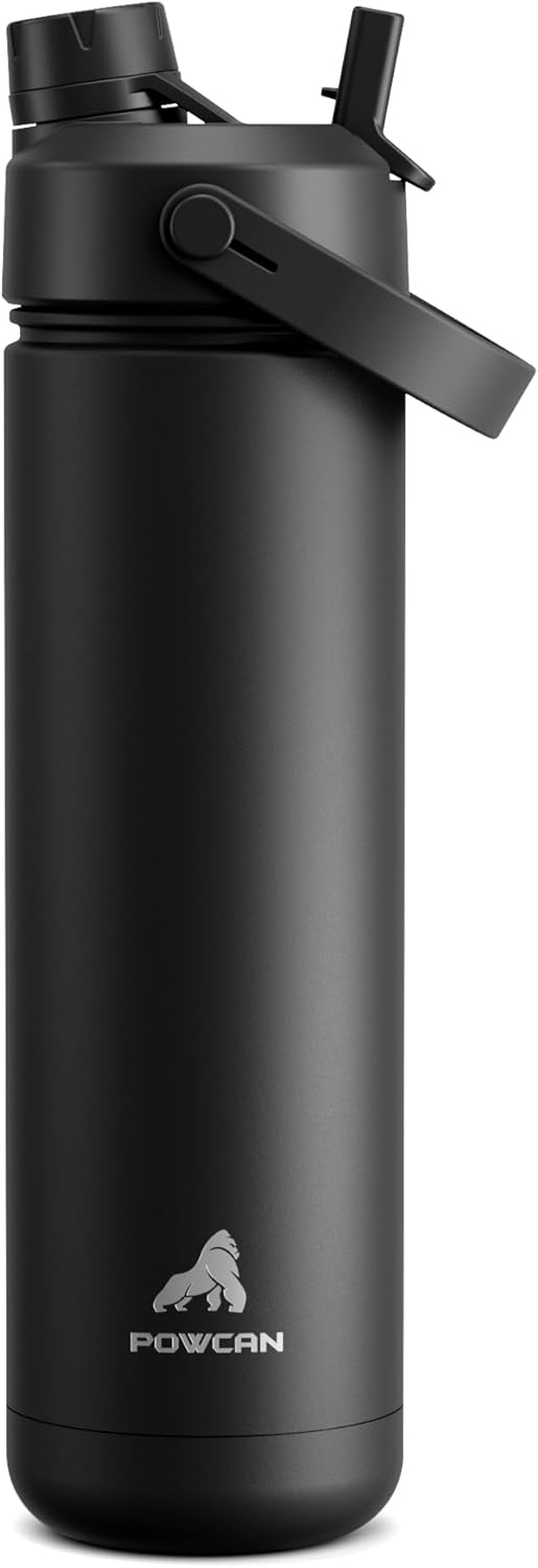 POWCAN_26_oz_Insulated_Water_Bottle_with_2-in-1_Straw_and_Spout_Lid,_Keep_Cold_24H,_Leak-Proof,_Fits_in_Car_Cup_Holder,_Stainless_Steel_Water_Bottle_for_Sports,_Travel,_and_School_(Dark_Knight)