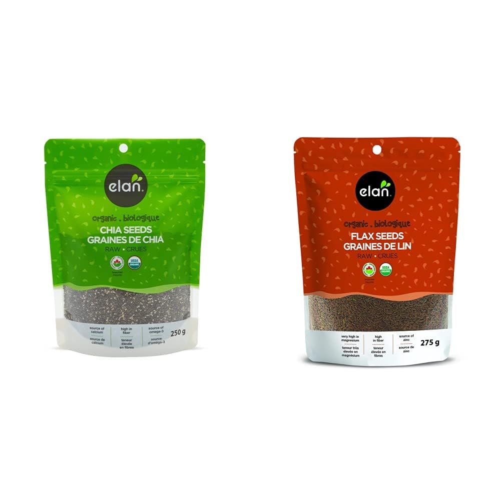 Elan Organic Chia &amp;amp; Flax Seed Superfood Duo, Non-GMO, Vegan, Gluten-Free, Kosher, High in Fibre