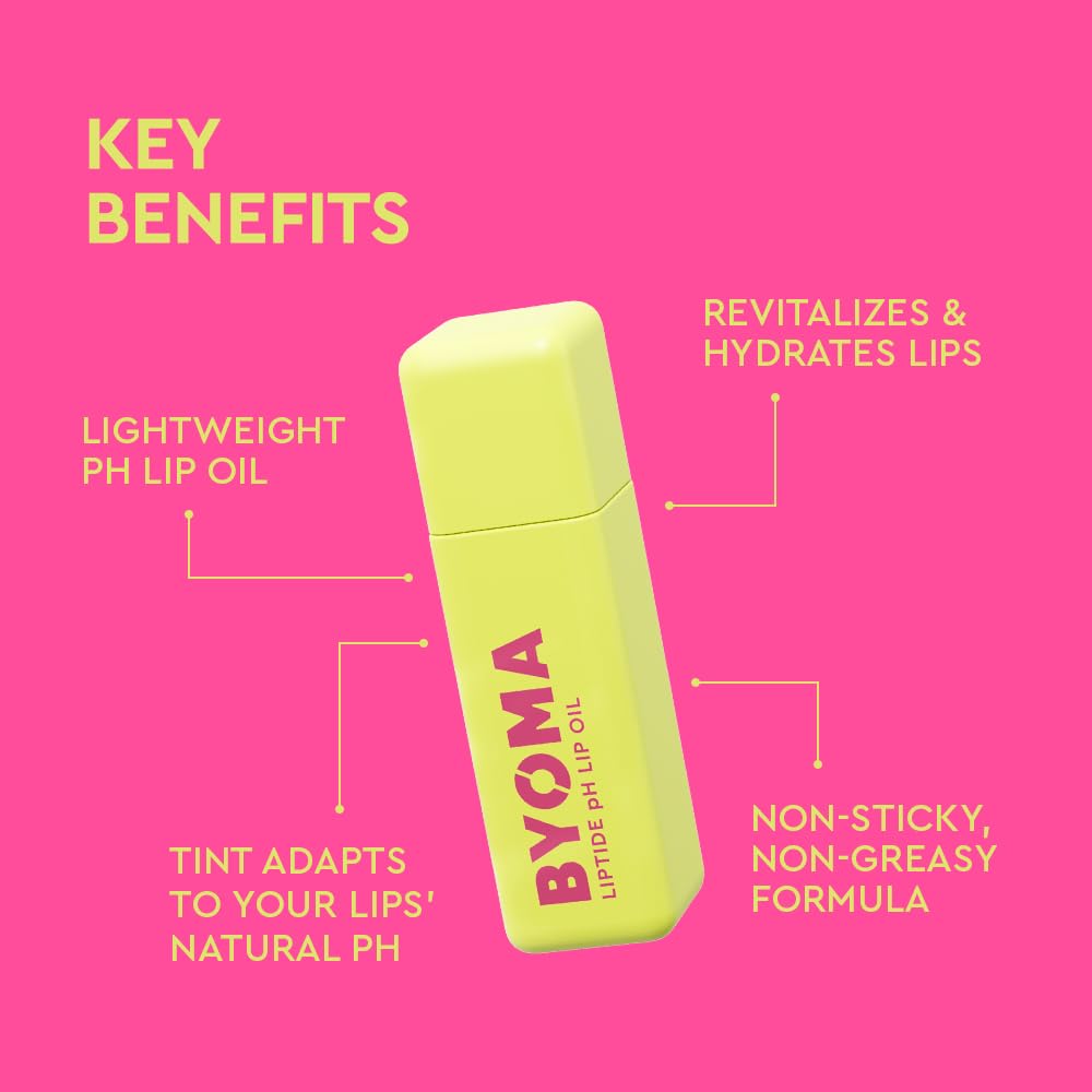 BYOMA_Liptide_pH_Lip_Oil_-_Glossy,_Non-Sticky_Gloss_with_pH_Adaptive_Tint_-_Peptide_Lip_Treatment_with_Peptides,_Avocado_&_Tamanu_Oils_-_Softens,_Plumps,_Hydrates_-_0.16_oz