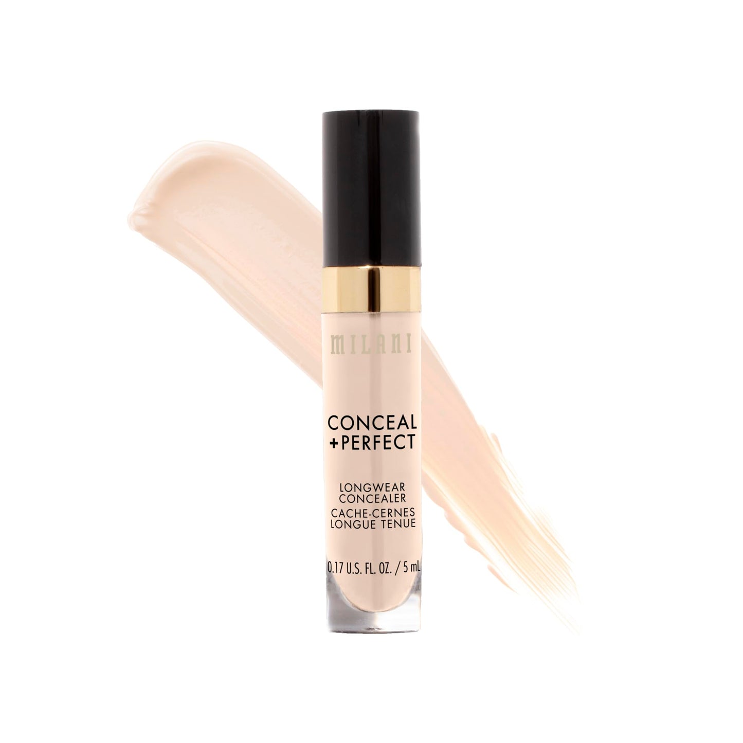 Milani Conceal + Perfect Longwear Concealer Full Coverage Infused with Hyaluronic Acid &amp;amp; Vitamin E, Cover Dark Circles, Blemishes &amp;amp; Skin Imperfections for Long-Lasting Wear - Pure Ivory