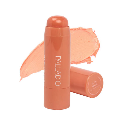 Palladio I&amp;#39;m Blushing 2-in-1 Cheek and Lip Tint, Buildable Lightweight Cream Blush, Sheer Multi Stick Hydrating formula, All day wear, Easy Application, (Peach)