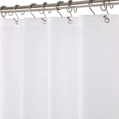 Amazer_White_Shower_Liner_Cloth_Waterproof,_White_Shower_Curtain_Liner_Fabric_with_Weighted_Stones,_Washable_Shower_Curtain_and_Liner_2-in-1,_120G_Heavy_Duty,_12_Grommet_Holes,_72_x_72_Inches