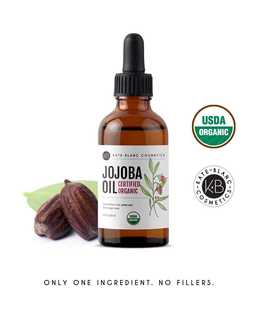 Kate_Blanc_Cosmetics_Jojoba_Oil_Organic_for_Hair,_Skin_&_Face_(4oz,_100%_Pure,_Cold_Pressed,_Unrefined,_Natural,_Hexane_Free,_Glass_Bottle)