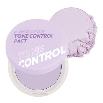 I&amp;#39;M MEME Compact - Purple Cotton Tone Control Pact | Korean Pressed Setting Powder With Berry Complex, Makeup Powder, Translucent Compact, Finishing Powder, Oil Free Face Powder, Preppy Stuff, 0.35 Oz