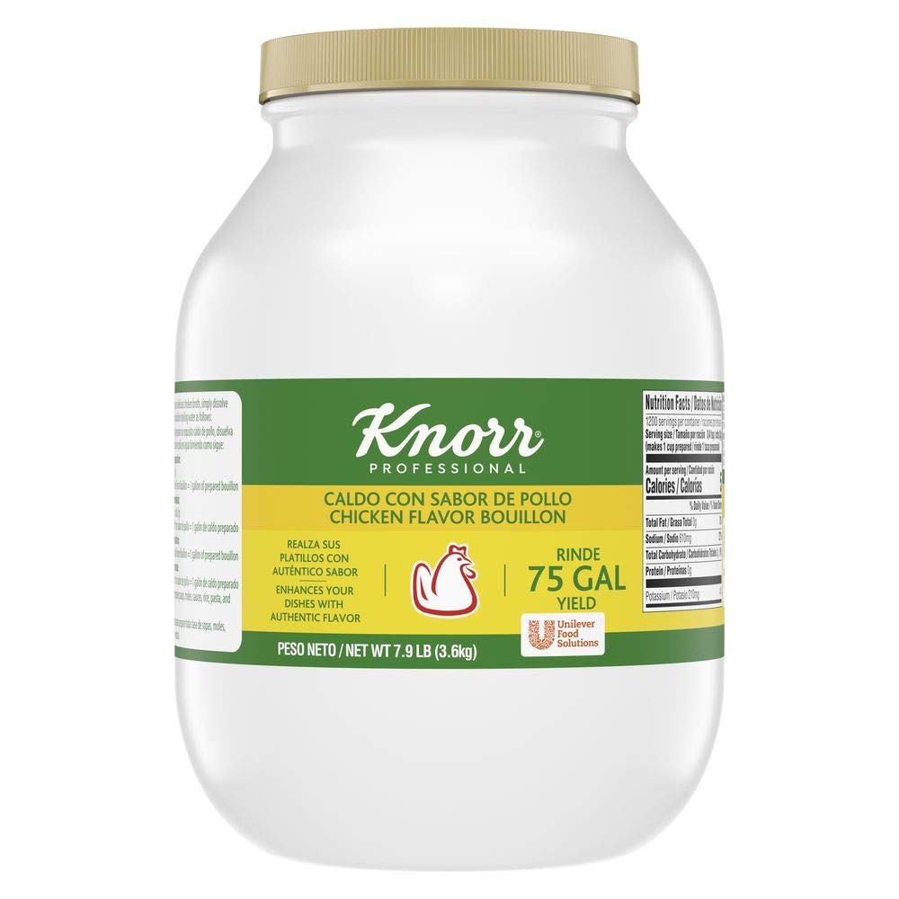 Knorr_Professional_Caldo_de_Pollo,_Bouillon_with_Chicken_Flavor_Granulated_Bouillon_as_a_Base,_Marinade,_Flavor_Enhancer,_Shelf_Stable_Convenience,_0g_Trans_Fat,_7.9_lb_(Pack_of_1)