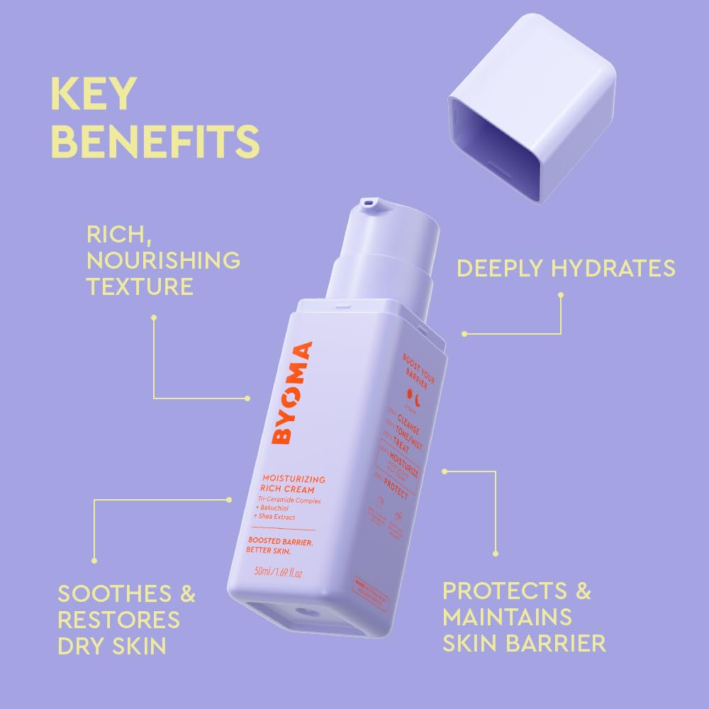 BYOMA_Moisturizing_Rich_Cream_-_Barrier_Repair_Cream_Face_Lotion_with_Bakuchiol_&_Shea_Extract_-_Ceramide_Face_Moisturizer_for_Dry_Skin_-_Anti_Wrinkle,_Alcohol_Free_Face_Moisturizer_-_1.69_fl.oz