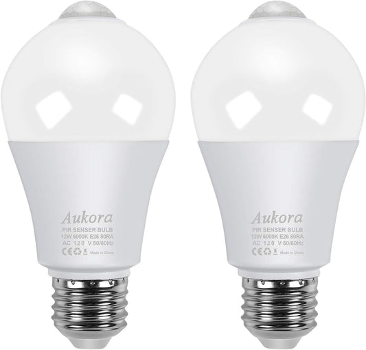 Aukora_Motion_Sensor_Light_Bulbs,_12W_(100-Watt_Equivalent)_E26_Motion_Activated_Dusk_to_Dawn_Security_Bulb_Outdoor/Indoor_for_Front_Door_Porch_Garage_Basement_Hallway_Closet(Cold_White_2_Pack)