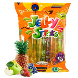 Jelly Straws, Fruit Jelly Filled Strips, Candy Trend Items, Assorted Fruit Jelly Sticks, 15.23oz (432g)