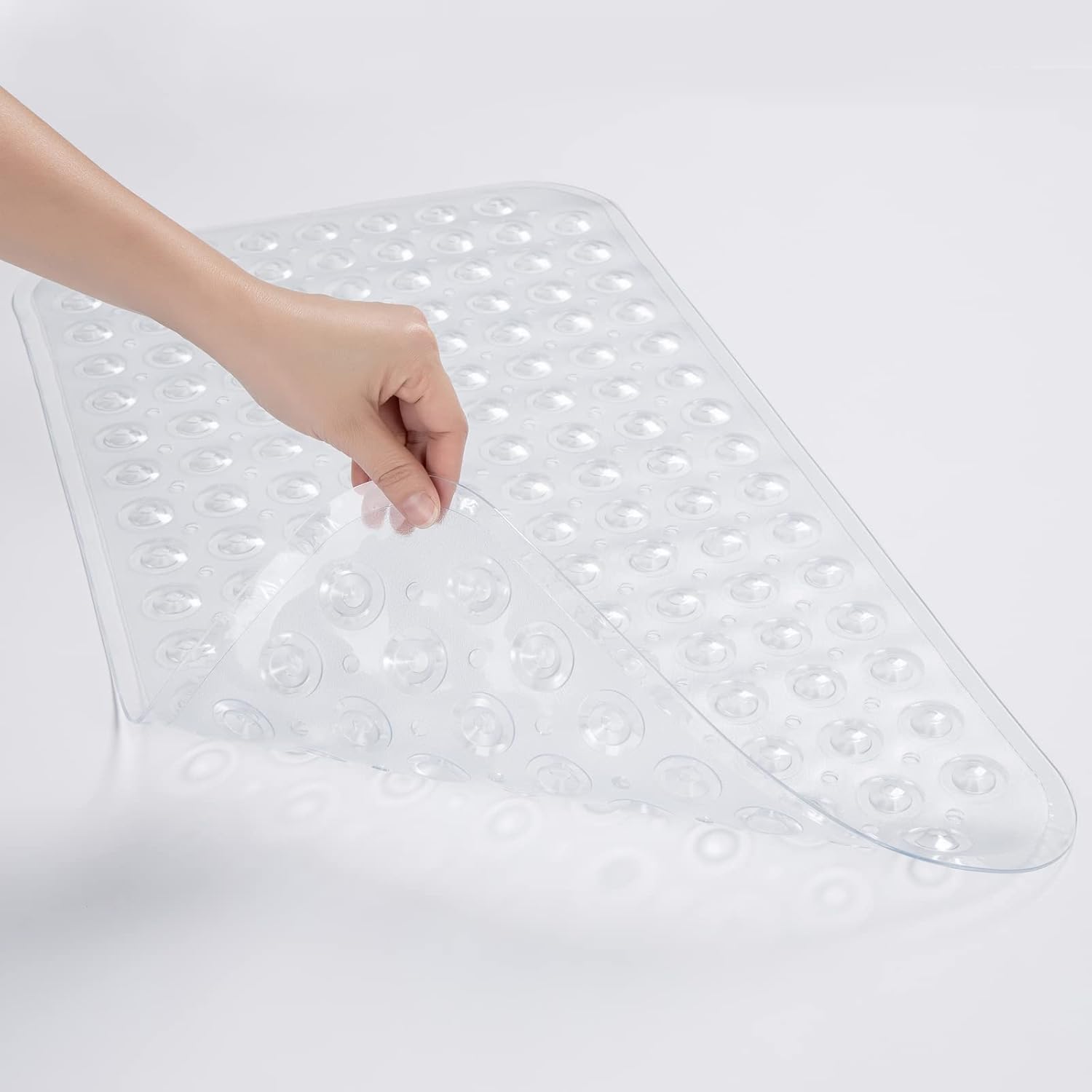 AmazerBath_Bath_Tub_Mat,_Medium_Size_27.6_x_15_Inches_Non-Slip_Shower_Mats_with_Suction_Cups_and_Drain_Holes,_Bathroom_Bathtub_Mats_Machine_Washable_(Clear)