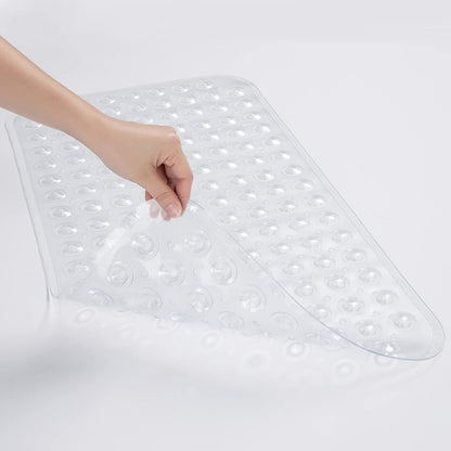 AmazerBath_Bath_Tub_Mat,_Medium_Size_27.6_x_15_Inches_Non-Slip_Shower_Mats_with_Suction_Cups_and_Drain_Holes,_Bathroom_Bathtub_Mats_Machine_Washable_(Clear)