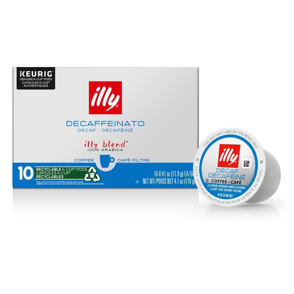 Illy_Coffee_K_Cups_-_Pods_For_Keurig_Machines_–_Classico_Decaf_Roast_–_Notes_of_Caramel_-_Mild,_Flavorful_&_Balanced_Flavor_-_No_Preservatives_–_10_Count