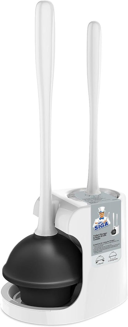 MR.SIGA_Toilet_Plunger_and_Bowl_Brush_Combo_for_Bathroom_Cleaning,_White,_1_Set