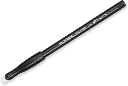 Paper_Mate_EraserMate_Erasable_Pen,_Medium_Point,_Black,_Box_of_12