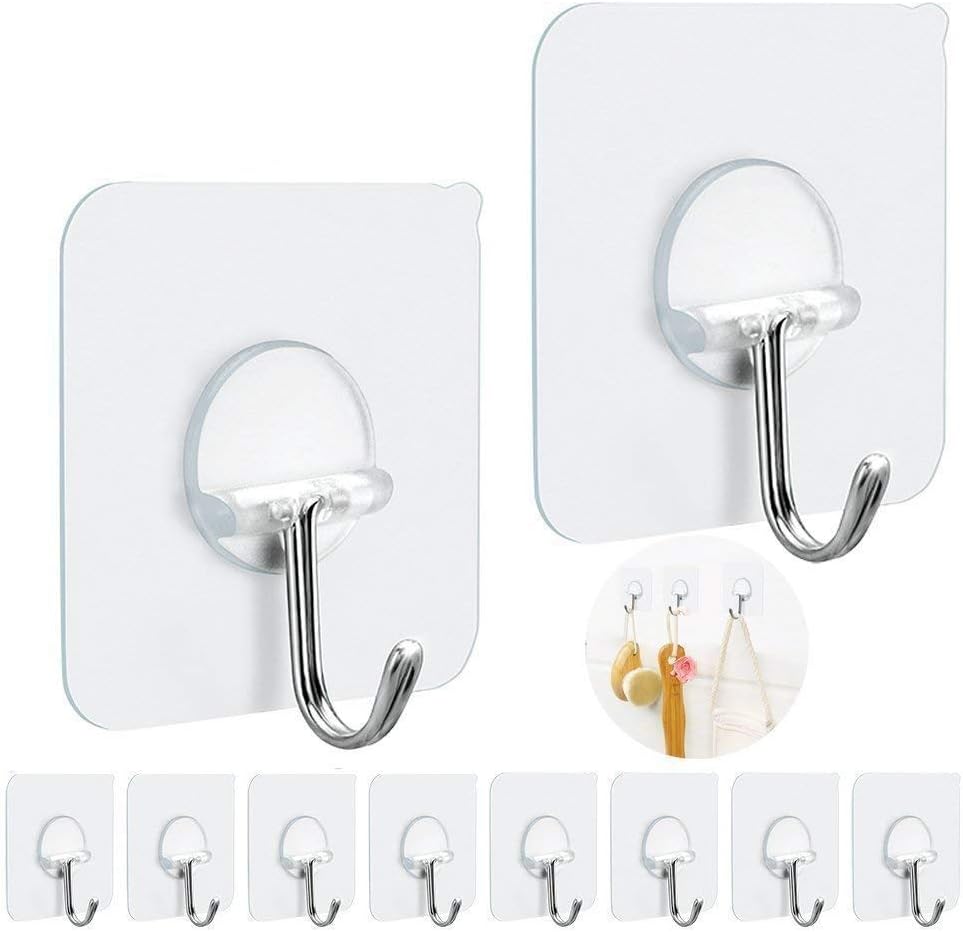 FOTYRIG_Adhesive_Hooks_Heavy_Duty_Wall_Sticky_Hooks_for_Hanging_Wall_Hangers_Without_Nails_15lb(Max)_180_Degree_Rotating_Seamless_Stick_on_Bathroom_Kitchen_Office_Outdoors-10_Packs