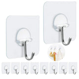 FOTYRIG Adhesive Hooks Heavy Duty Wall Sticky Hooks for Hanging Wall Hangers Without Nails 15lb(Max) 180 Degree Rotating Seamless Stick on Bathroom Kitchen Office Outdoors