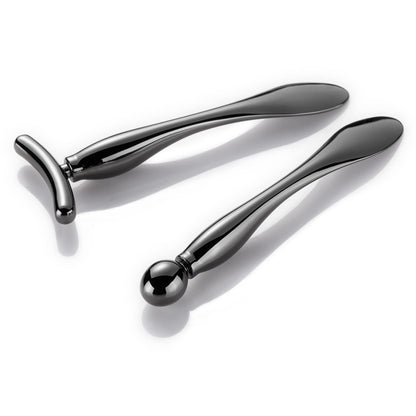 LISAPACK 2PCS Metal Eye Cream Applicator Wand Stick, Massager Tool for Facial Massage, Reduce Puffiness (Champagne)