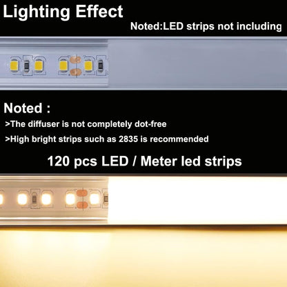 hunhun_10-Pack_3.3ft/1Meter_U_Shape_LED_Aluminum_Channel_System_with_Milky_Cover,_End_Caps_and_Mounting_Clips,_Aluminum_Profile_for_LED_Strip_Light_Installations,_Very_Easy_Installation