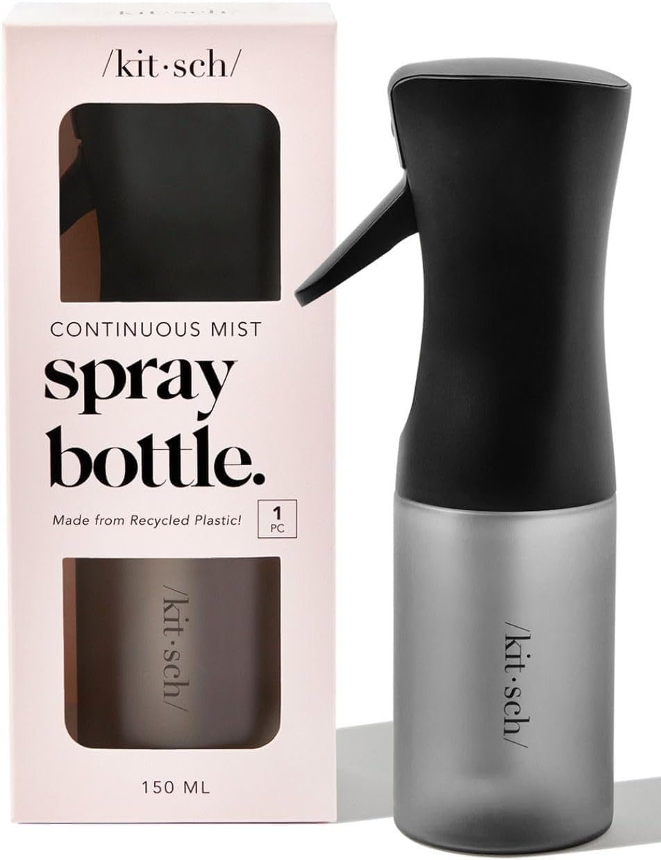 Kitsch_Continuous_Spray_Bottle_for_Hair_–_Fine_Mist_Water_Mister_&_Water_Spray_Bottle_–_Recycled_Hair_Spray_Bottle_–_Spray_Bottles_for_Cleaning,_Styling,_Plants_&_More_–_Black,_150ml
