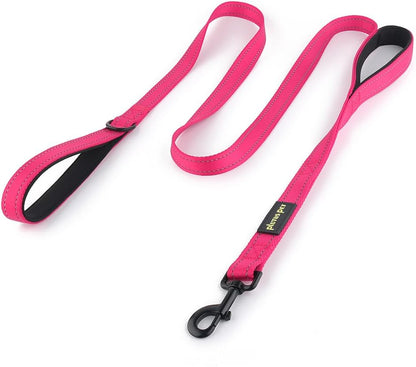 Plutus_Pet_Double_Handle_Dog_Leash_6ft_Long,_Padded_2_Handle,_Heavy_Duty,_Reflective_Training_Leash_for_Medium_Large_Dogs,_Dual_Handle_Lead_(Pink)