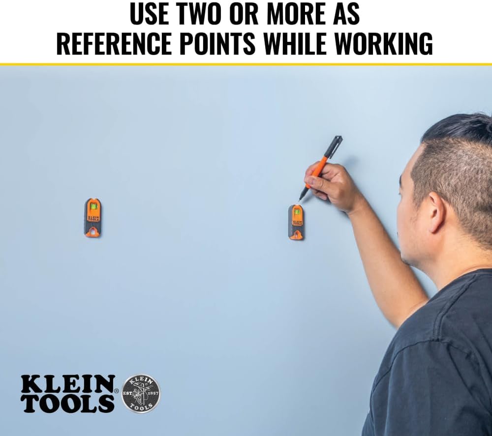 Klein_Tools_MSF100_Magnetic_Stud_Finder_and_Level,_Compact,_Wood_and_Metal_Detector_with_Bubble_Vial_for_Accurate_Markings,_Felt_Pad_Backing
