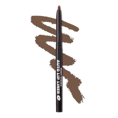 Ruby Kisses Auto Lip Liner Pencil, Long Lasting &amp;amp; Non-Fading, Smooth Application, Non-Feathering with Rich Color, No Sharpener Needed, Ideal for Full Lips Look (Cappuccino)