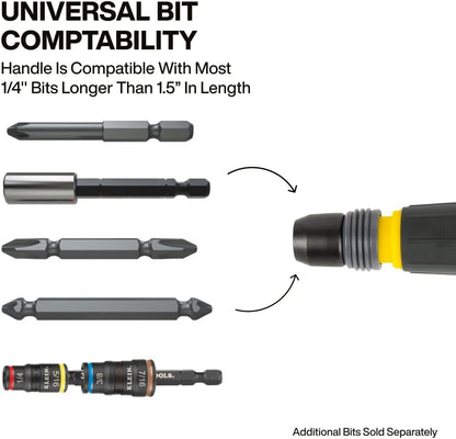Klein_Tools_32960A_Fastbit_Tru-Grip_Screwdriver,_Ball-Style_Handle_with_Quick-Release_Collar,_#2_Phillips_and_6_mm_Slotted_Double-Ended_Bit,_1/4-Inch_Bit_Compatible
