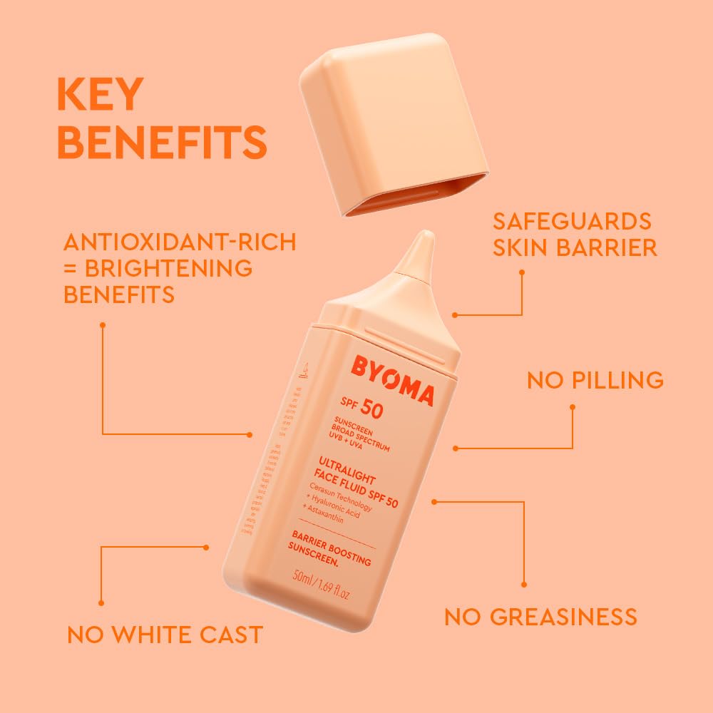 BYOMA_SPF_50_Face_Fluid_-_Ultra-Lightweight_Facial_Sunscreen_for_All_Skin_Tones_-_Luminous_Glow,_No_White_Cast_-_SPF_Moisturizer_Strengthens_Skin_Barrier_-_1.69_fl.oz
