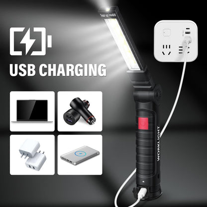 LED_Work_Light_Rechargeable_Flashlight,_Christmas_Stocking_Stuffers_Gifts_for_Men_Him_Husband_Mechanic_Torch_Grill_Light_Inspection_Lamp_Magnetic_Base_5_Modes_360°_Rotate_Car_Emergency_Repair_2PCS