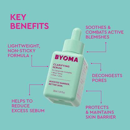 BYOMA_Clarifying_Serum_-_Barrier_Repair_Serum_-_Clarifying_Facial_Serum_for_Acne_Prone_Skin_-_Calming_Face_Serum_with_Ceramides,_Blue_Tansy,_PHA_&_Zinc_-_Balanced_&_Healthy_Skin_-_1.01_fl._oz