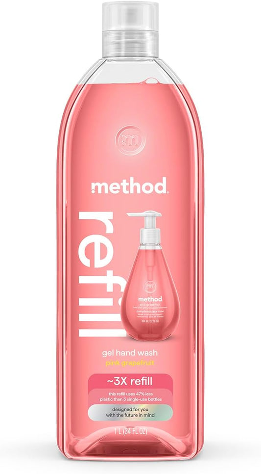 Method_Gel_Hand_Soap,_Refill,_Pink_Grapefruit,_34_Ounce,_1_pack_(Packaging_May_Vary)