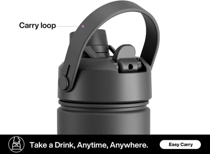 POWCAN_26_oz_Insulated_Water_Bottle_with_2-in-1_Straw_and_Spout_Lid,_Keep_Cold_24H,_Leak-Proof,_Fits_in_Car_Cup_Holder,_Stainless_Steel_Water_Bottle_for_Sports,_Travel,_and_School_(Dark_Knight)