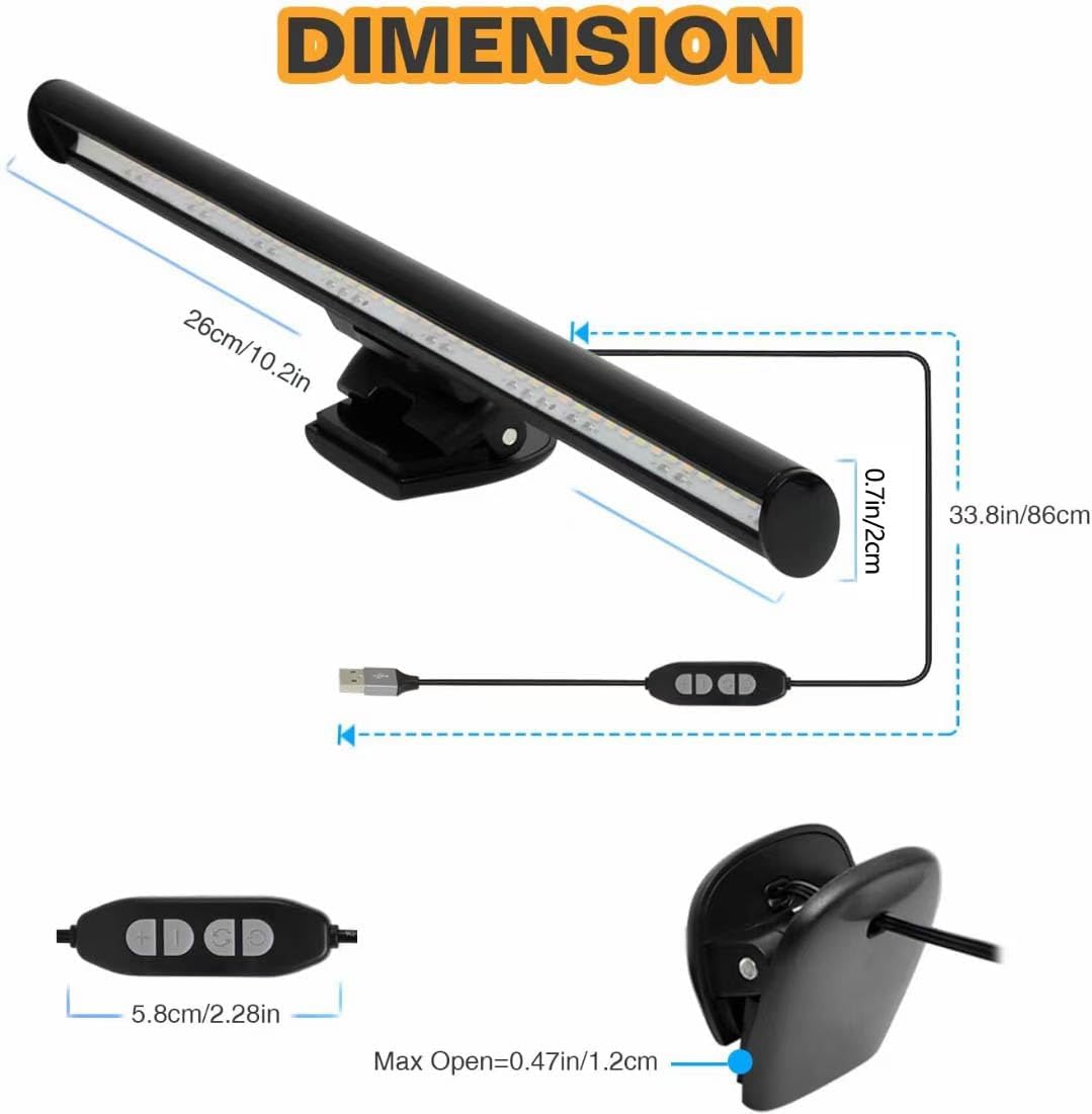 CATPOWER_Portable_Laptop_Monitor_Light_Bar_with_USB_Connection,_e-Reading_LED_Task_Lamp,_3_Color_Temperature_Settings,_10_Levels_of_Brightness_Adjustment,_No_Glare_on_The_Screen,_Saves_Space