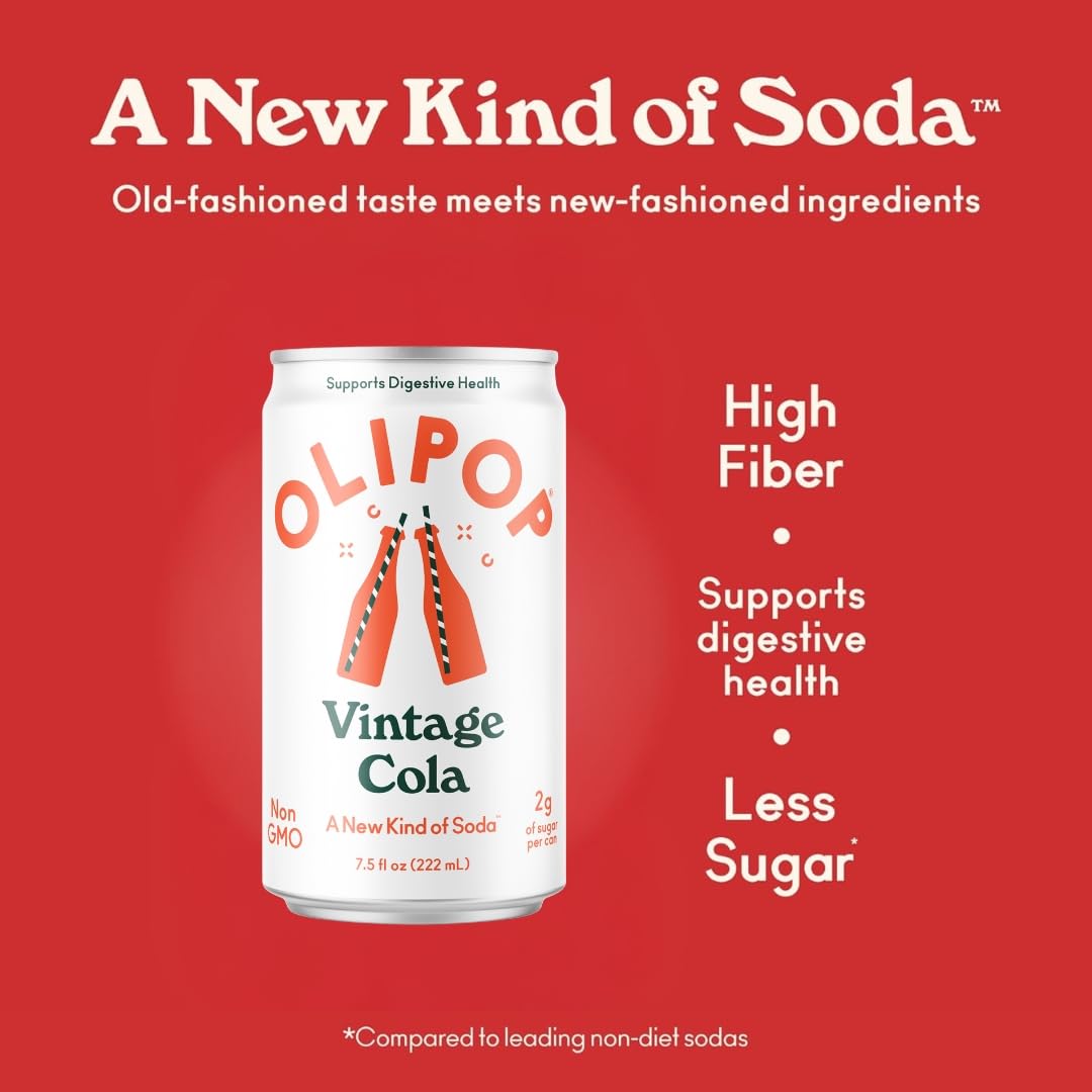 OLIPOP_Minis_Prebiotic_Soda_Pop,_Vintage_Cola,_Pantry_Pack_Packed_with_Prebiotics,_Fiber,_and_Botanicals,_Gluten_Free,_GMO_Free,_7.5oz_(6-Cans)