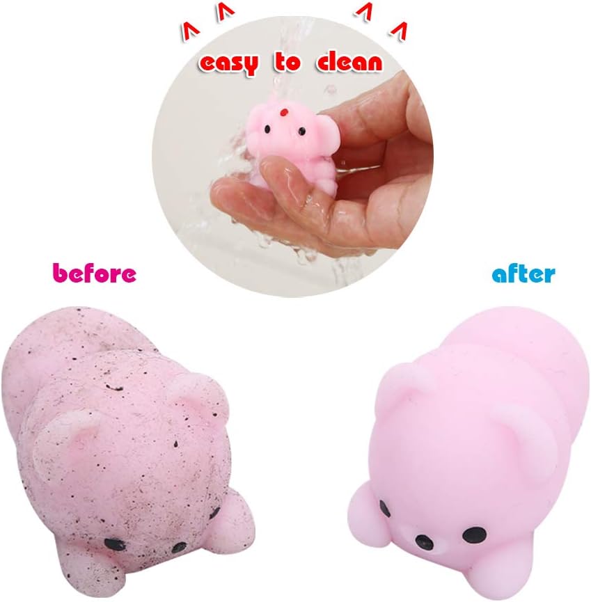 KINGYAO_Squishies_Squishy_Toy_24pcs_Party_Favors_for_Kids_Mochi_Squishy_Toy_moji_Kids_Mini_Kawaii_squishies_Mochi_Stress_Reliever_Anxiety_Toys_Easter_Basket_Stuffers_fillers_with_Storage_Box
