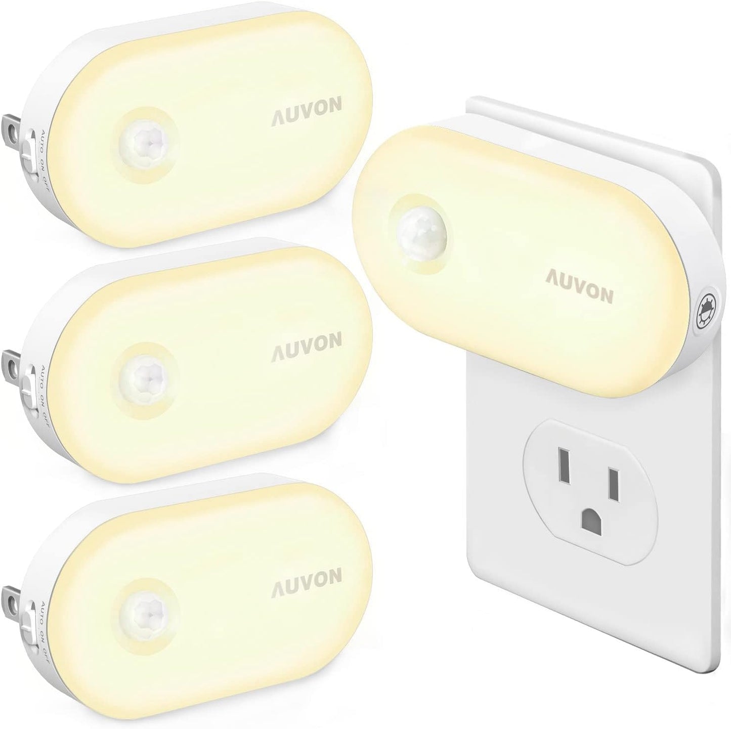 AUVON_Night_Light_Plug_in_with_Motion_Sensor_(120_Lumens),_Dimmable_Smart_LED_Night_Lights,_1-120lm_Brightness,_for_Bathroom,_Hallway,_Garage,_Toilet_(4_Pack)