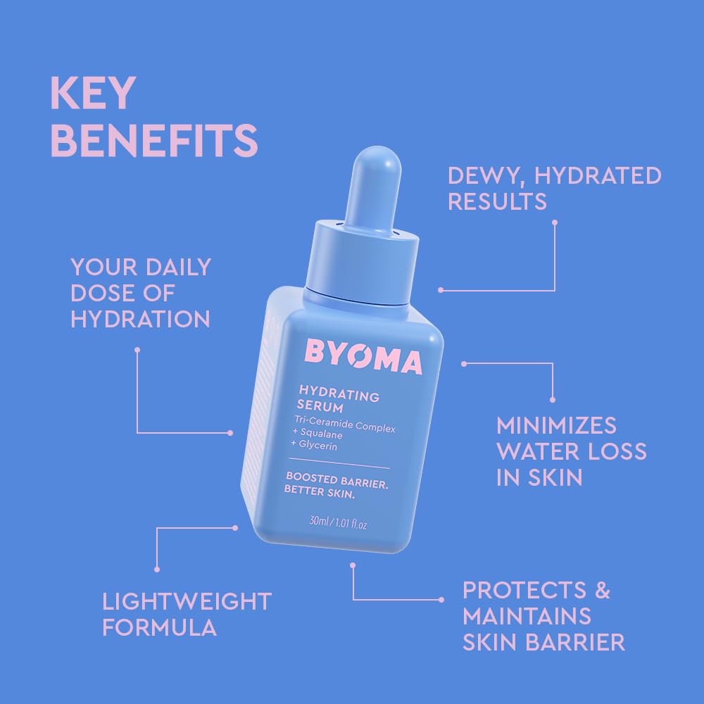 BYOMA_Hydrating_Serum_-_Moisturizing_Facial_Serum_with_Squalane,_Glycerin_&_Ceramides_-_Hydrating_for_Glowing,_Dewy_Skin_-_1.01_fl._oz