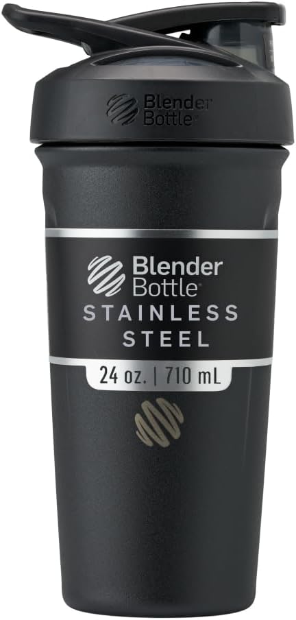 BlenderBottle_Strada_Shaker_Cup_Insulated_Stainless_Steel_Water_Bottle_with_Wire_Whisk,_24-Ounce,_Black
