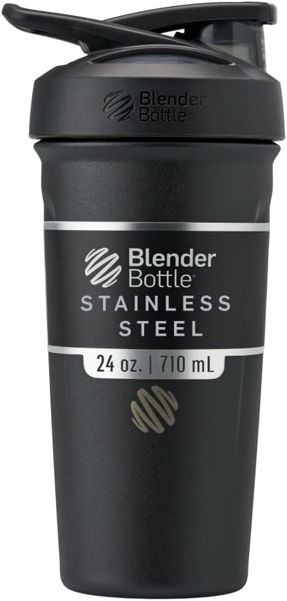 BlenderBottle_Strada_Shaker_Cup_Insulated_Stainless_Steel_Water_Bottle_with_Wire_Whisk,_24-Ounce,_Black