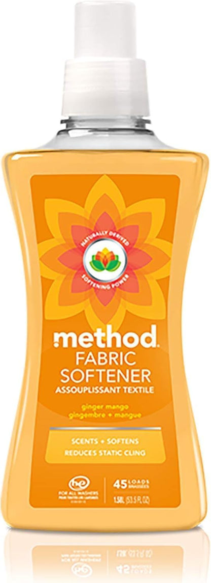Method_Fabric_Softener;_Ginger_Mango;_53.5_Ounces;_45_Loads;_1_pack;_Packaging_May_Vary