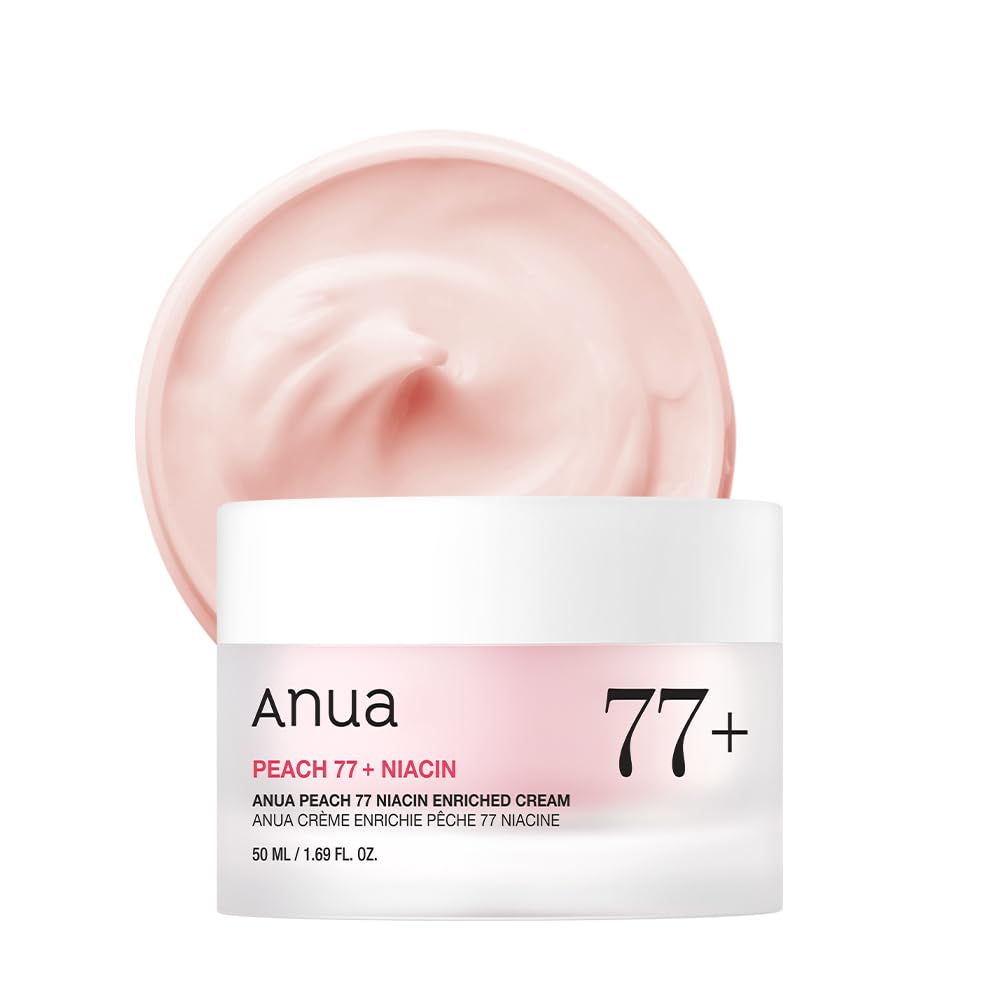 ANUA_Peach_Niacinamide_Cream,_Hydrating_Face_Moisturizer_with_Collagen,_Vitamin_B12,_Ceramide_&_Panthenol,_Barrier_Repair_for_Dry_Skin,_Glowing_Glass_Skin,_Korean_Skincare,_1.69_fl.oz.