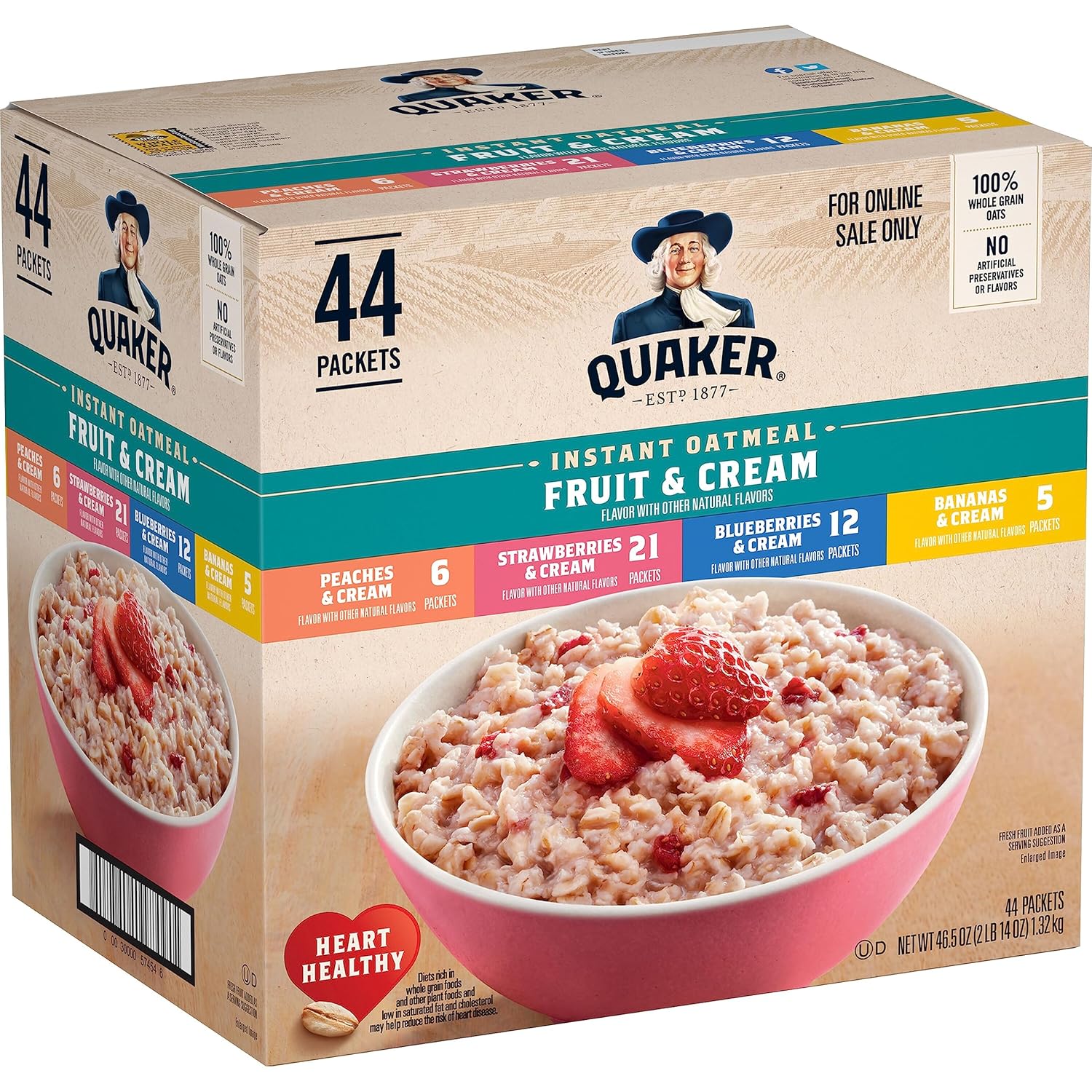 Quaker_Instant_Oatmeal_Fruit_&_Cream_Variety_Pack,_Single_Serve_Packets