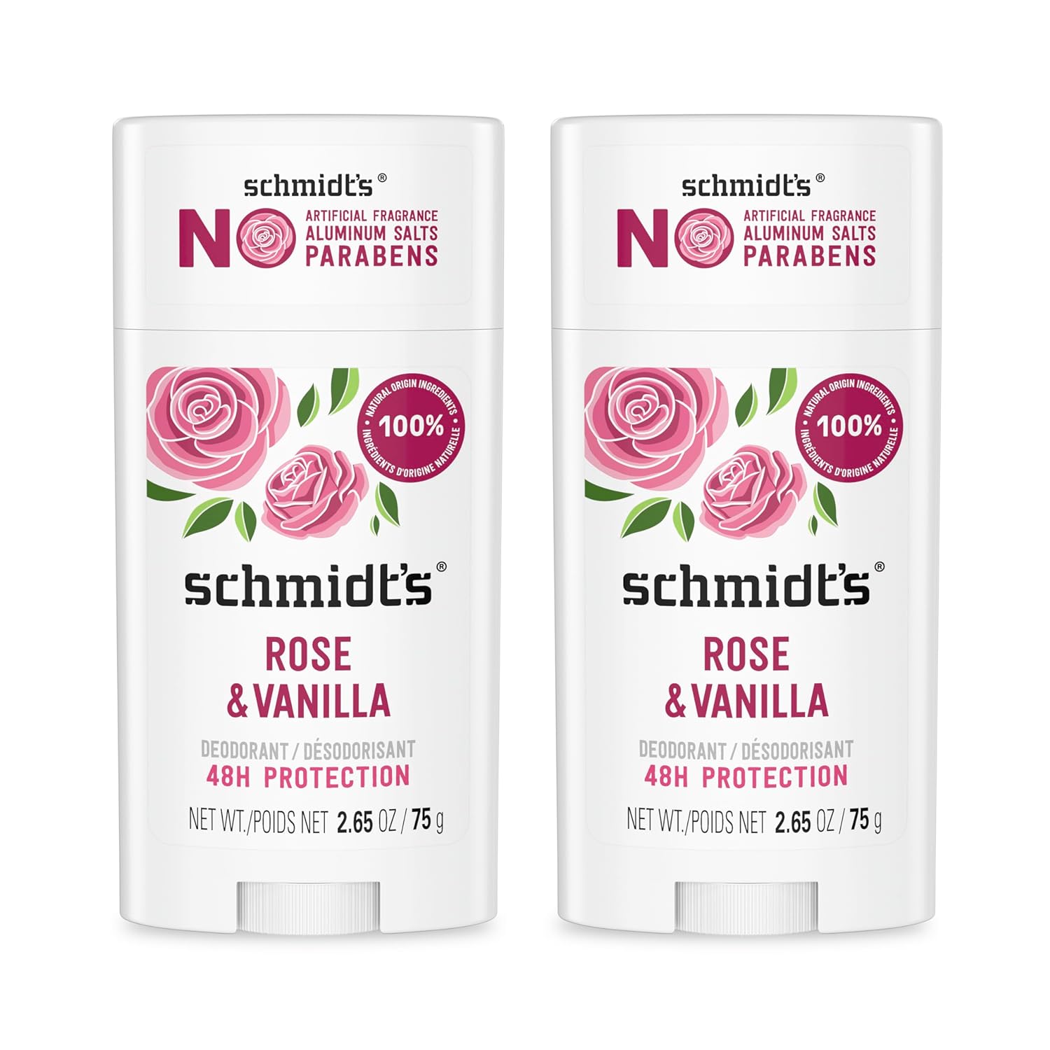 Schmidt's_Aluminum-Free_Vegan_Deodorant_Rose_&_Vanilla_with_24_Hour_Odor_Protection_2_Count_for_Women_and_Men,_Natural_Ingredients,_Cruelty-Free,_2.65_oz_Body_Care_Pack_Gentle_Comfort_Cosmetic_Cleanser_Scent_Scented_Scent