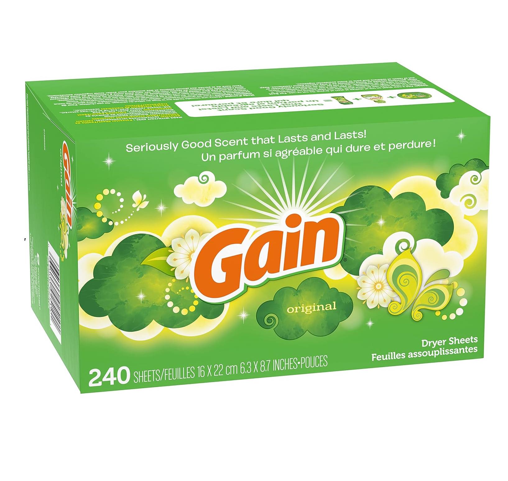 Gain_Dryer_Sheets_Laundry_Fabric_Softener,_Original_Scent,_240_Count_Household_Cloth