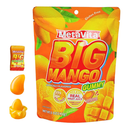 MetaVita_-_Big_Mango_Gummy_Candy_–_Individually_Wrapped_Peelable_Gummies_with_Real_Puree_Chewy,_Gluten-Free_5oz_(1_Pack)
