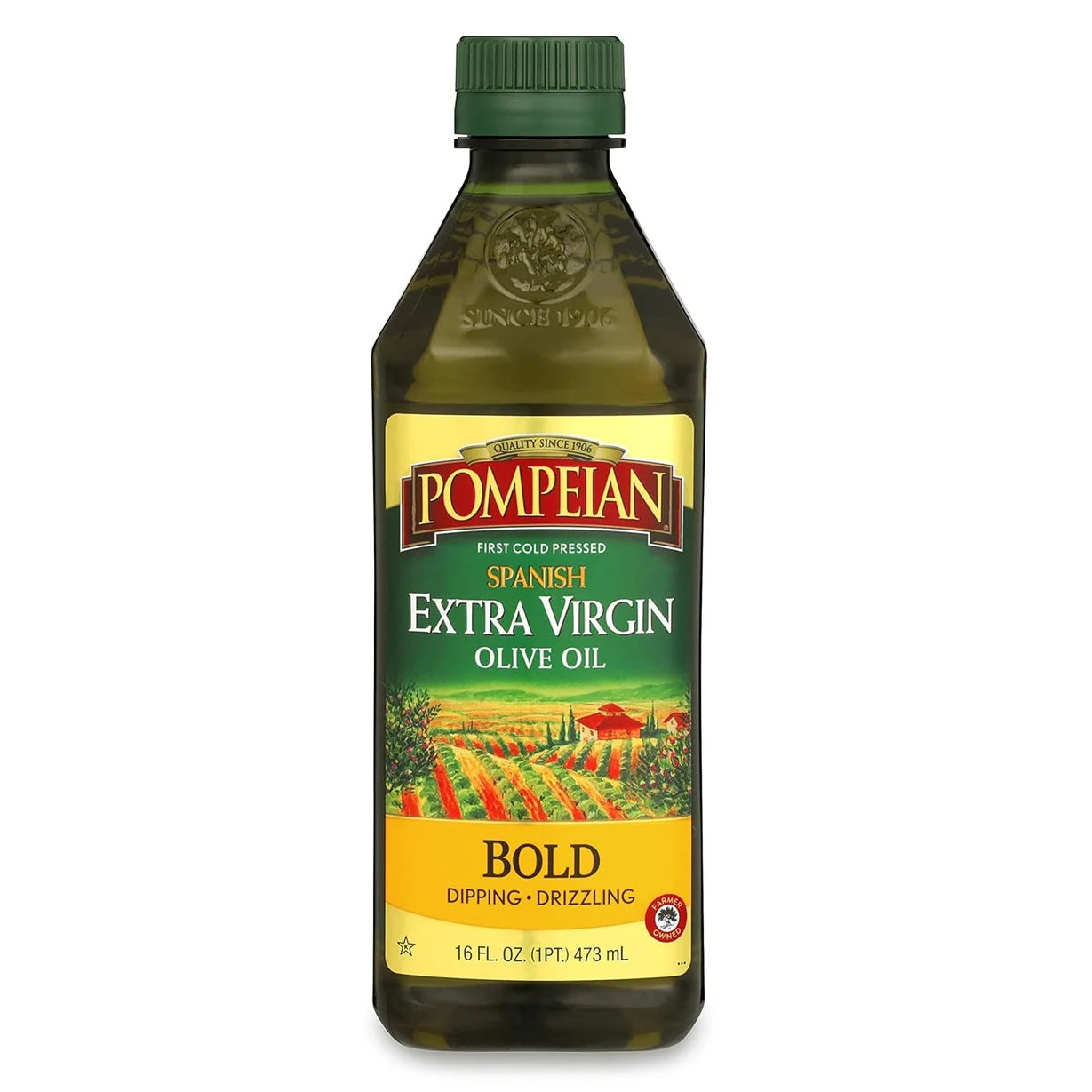 Pompeian Spanish Bold Extra Virgin Olive Oil, Contains Polyphenols, First Cold Pressed, 16 Fl Oz
