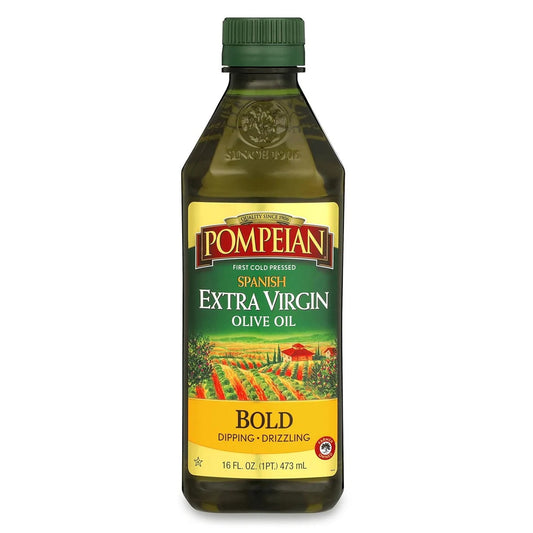 Pompeian Spanish Bold Extra Virgin Olive Oil, Contains Polyphenols, First Cold Pressed, 16 Fl Oz
