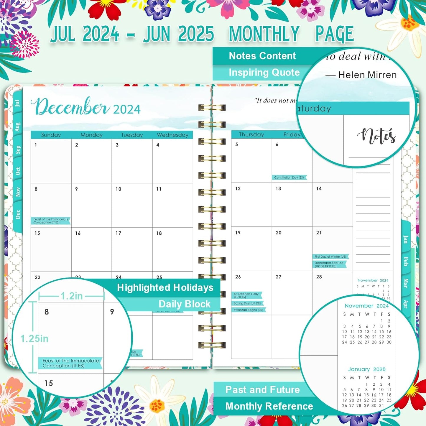 2024-2025_Planner_-_JULY_2024_-_JUNE_2025,_Planner_2024-2025_Daily_Weekly_and_Monthly,_12_Monthly_Tabs,_6.3’’_×_8.4’’,_Inner_Pocket,_Hardcover,_Perfect_Daily_Organizer
